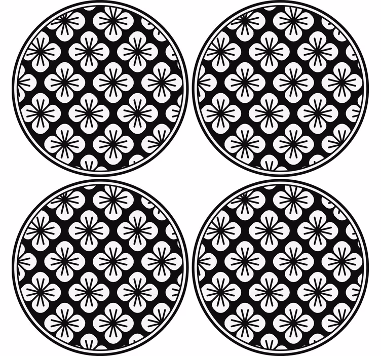 Coaster med botanisk tekstureret overflade - TenStickers
