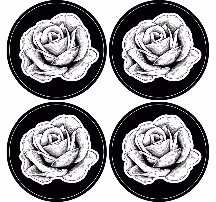 Coaster intricate sort rose - TenStickers