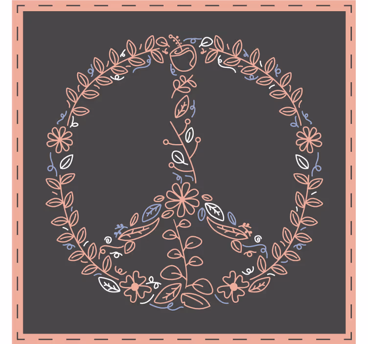 Skør coaster med blomsterligt fredsemblem - TenStickers