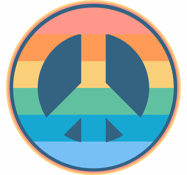 Vintage coaster med retro fredssymbol - TenStickers