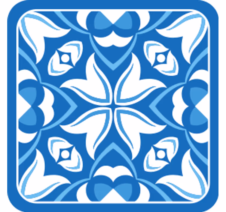 Coaster blå blomster mønster - TenStickers