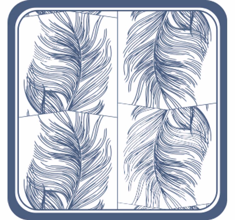 Coaster elegant fjer mønster - TenStickers