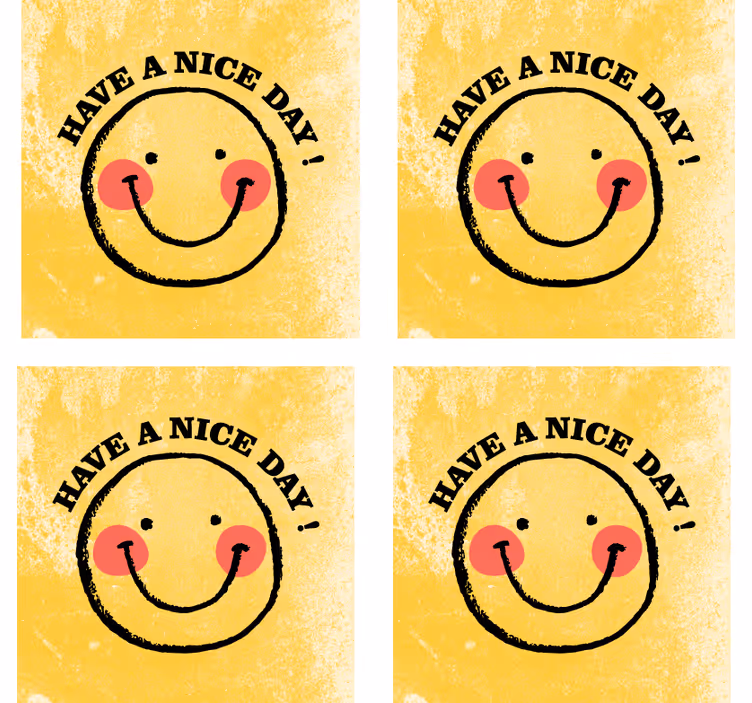 Glade smiley med hilsen tekst coaster - TenStickers
