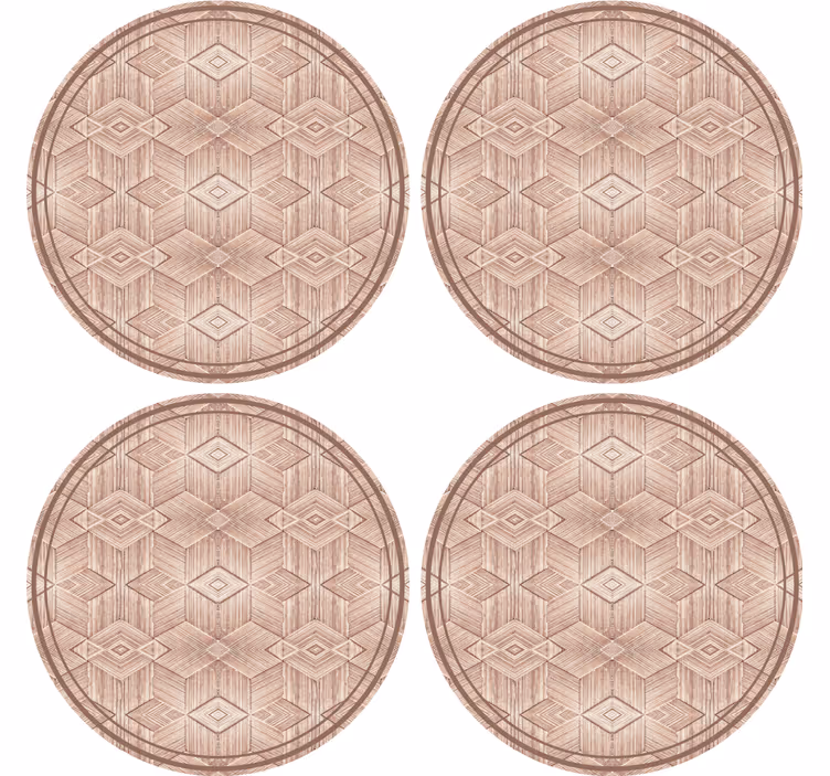 Coaster med geometrisk mønsteret cirkulær overflade - TenStickers
