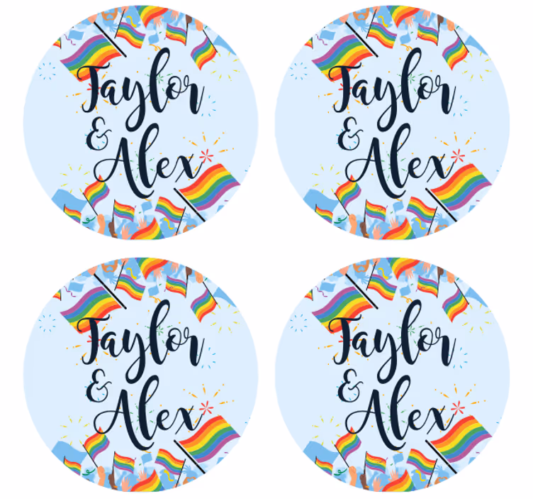 Øl coaster regnbueflag fejring - TenStickers