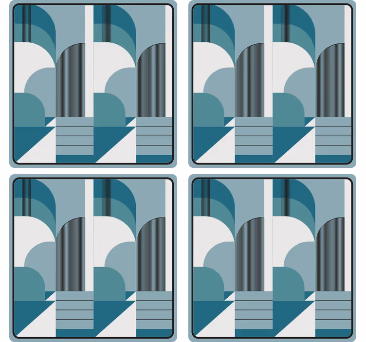 Moderne coaster med geometriske buemønstre - TenStickers