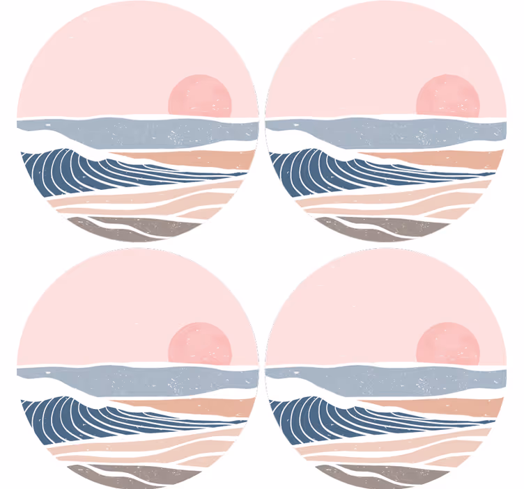 Coaster blide bølger og solopgang - TenStickers