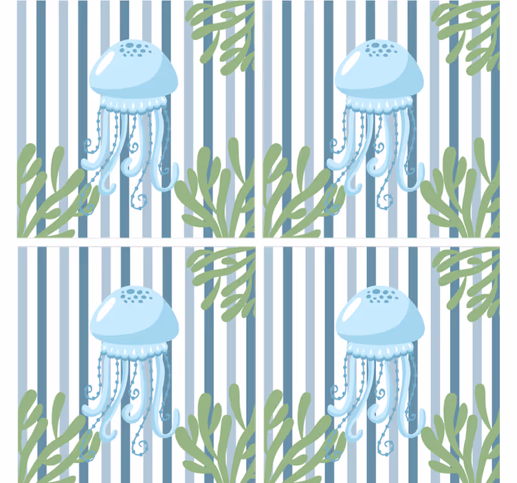 Moderne coaster med mønster af maneter og striber - TenStickers