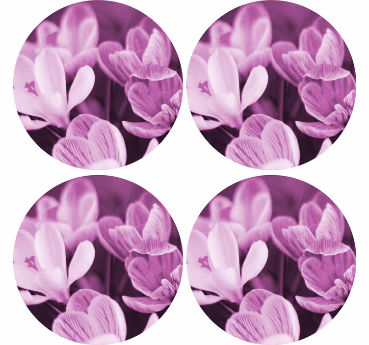 Coaster med livlige blomsterdesign - TenStickers