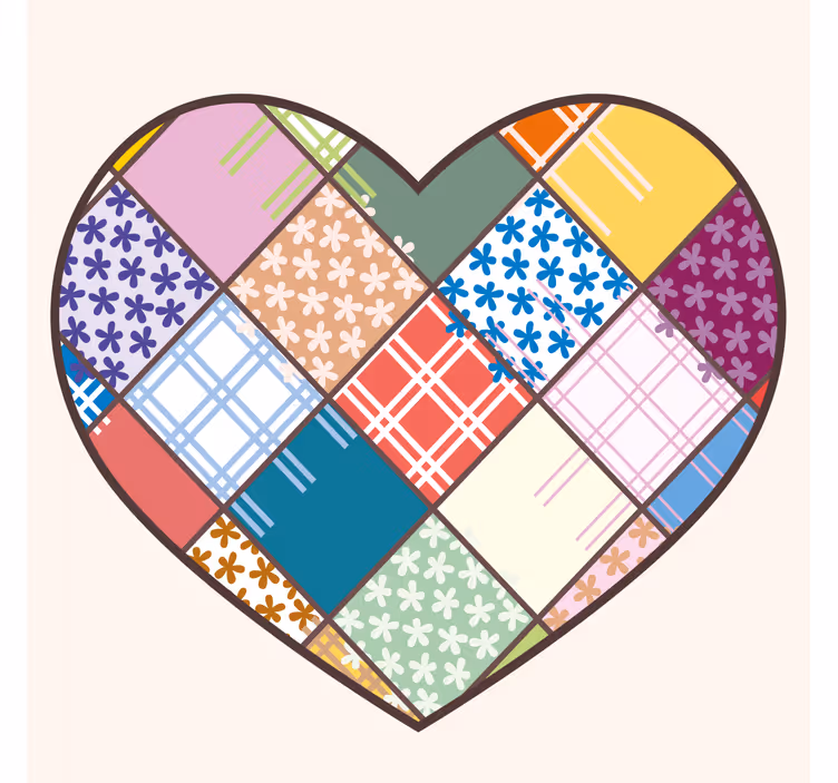 Coaster med patchwork hjerte mønster - TenStickers