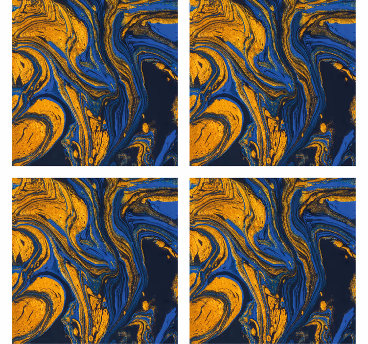 Coaster swirlande blå og guld - TenStickers