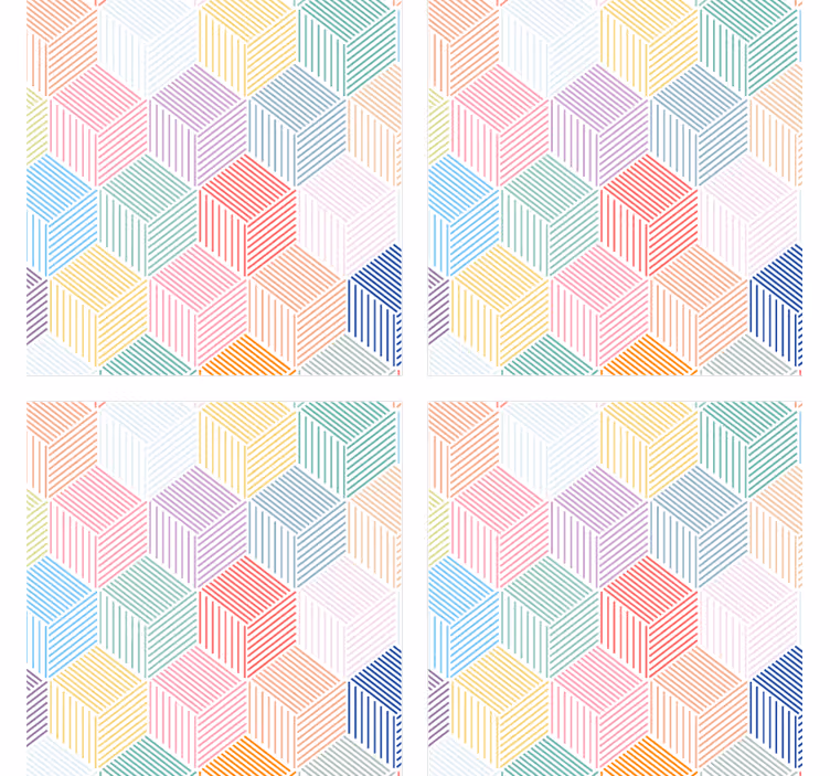 Coaster med geometrisk hexagonal mønster - TenStickers