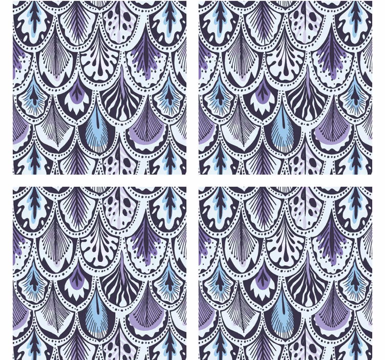 Coaster med elegant bladmønster - TenStickers