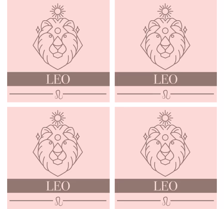 Personlig coaster minimalistisk leo emblem - TenStickers