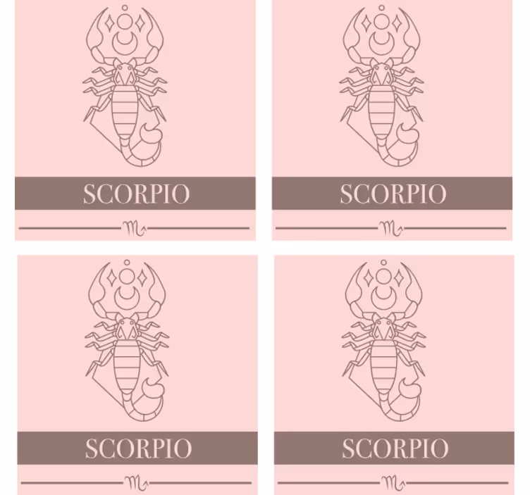 Personlig coaster med astrologisk skorpion symbol - TenStickers