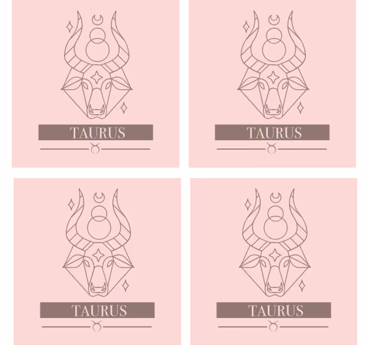 Personlig coaster tyren zodiac minimalist - TenStickers