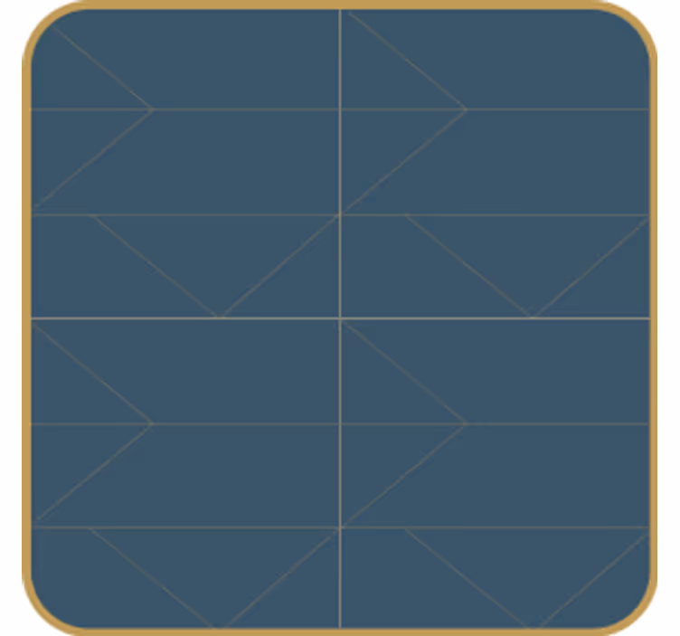 Coaster med geometrisk mønster og guldkant - TenStickers