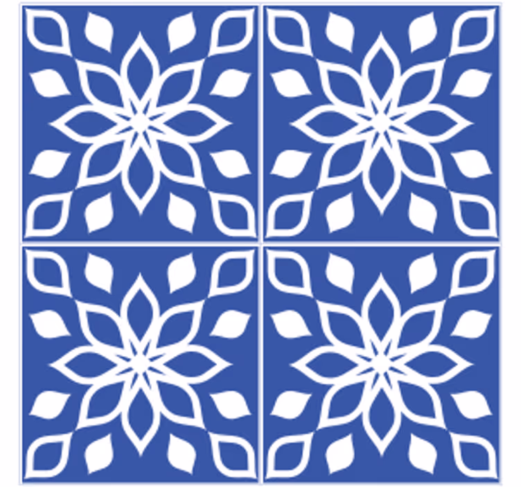 Flise coaster med blomster mønster kvadratisk - TenStickers