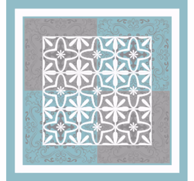 Flise coaster med detaljeret botanisk emblem - TenStickers