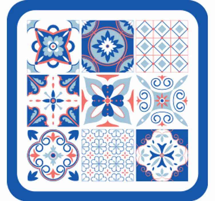 Flise coaster med geometriske mønstre - TenStickers