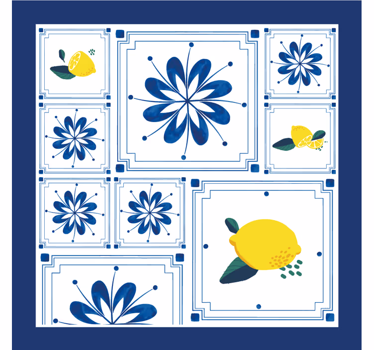 Friske blå stil flise coasters - TenStickers
