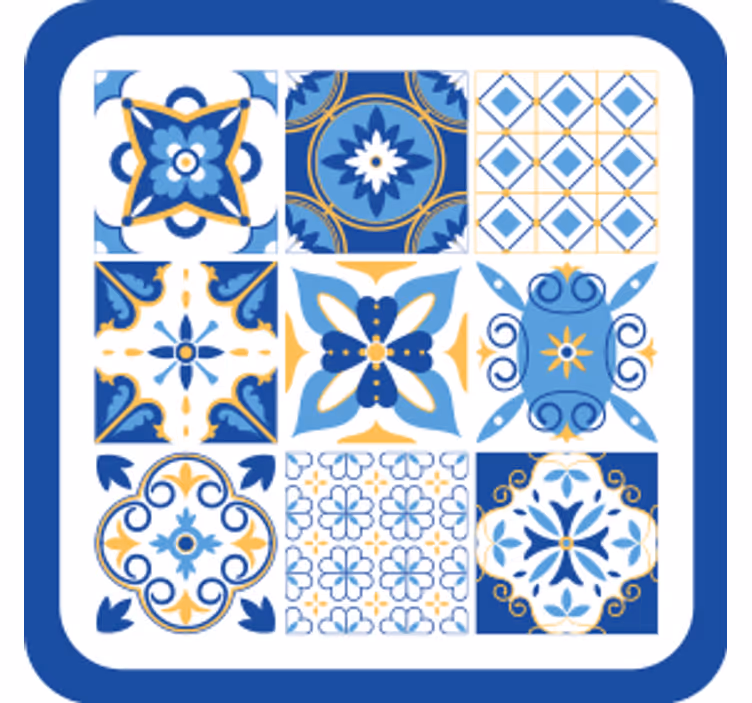 Coaster geometriske blå mønstre - TenStickers
