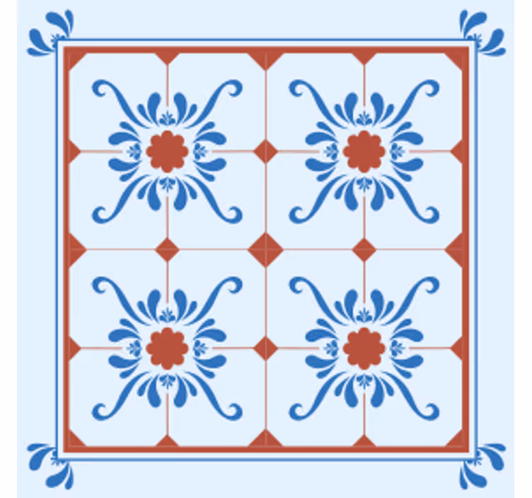 Flise coaster med dekorativt blomstermønster - TenStickers