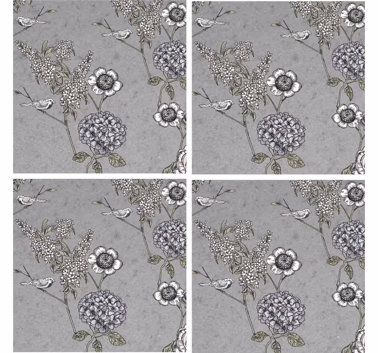 Coaster med blomsterstruktureret baggrund - TenStickers