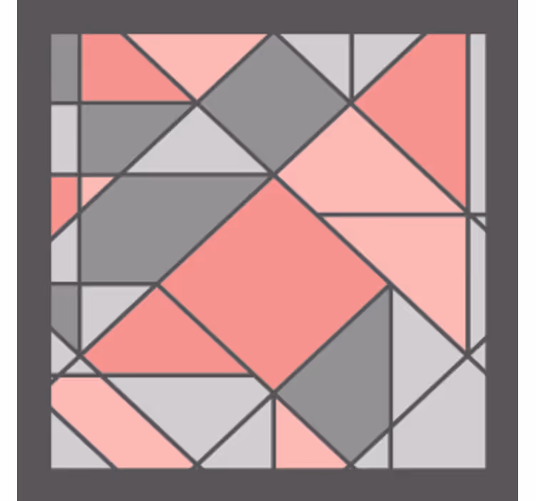 Pink og grå trekant vægkunst mønster coaster - TenStickers