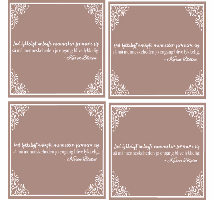 Karen blixen citat tekst coaster - TenStickers