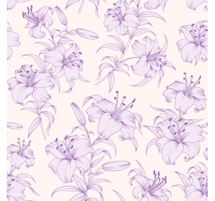 Coaster med elegant liljemønster - TenStickers