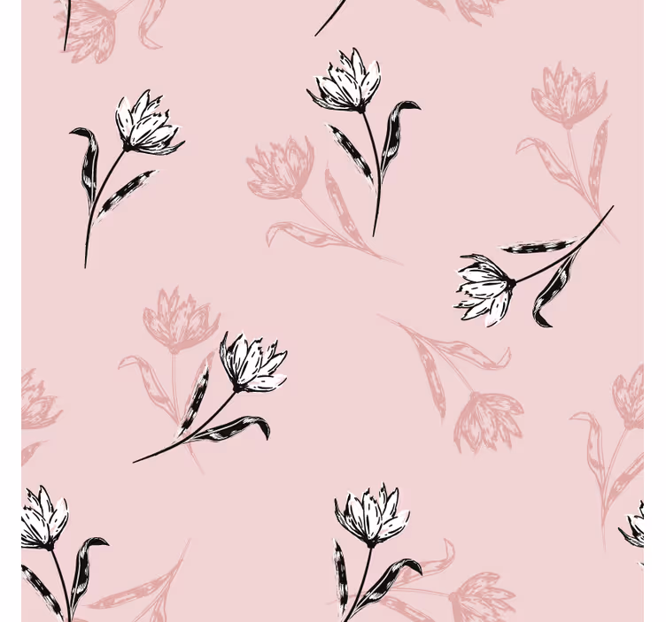 Hvide liljer på pink baggrund moderne coaster - TenStickers
