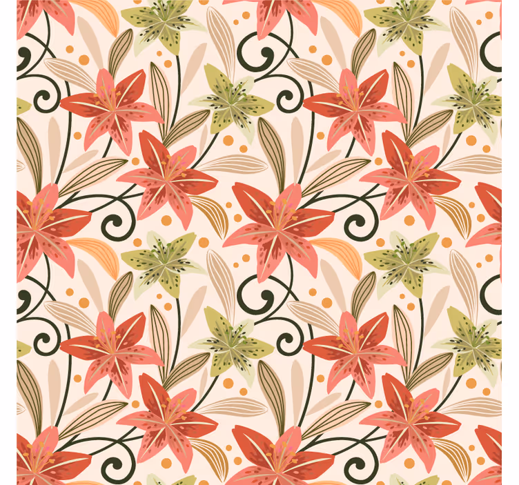 Coaster med blomster mønster detaljer - TenStickers