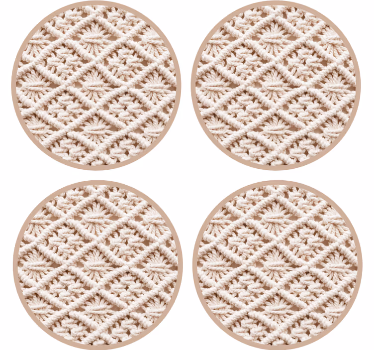 Coaster med detaljeret hæklede mønster - TenStickers
