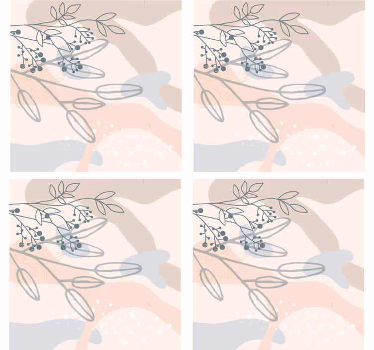 Coaster med blomster abstrakte mønstre - TenStickers