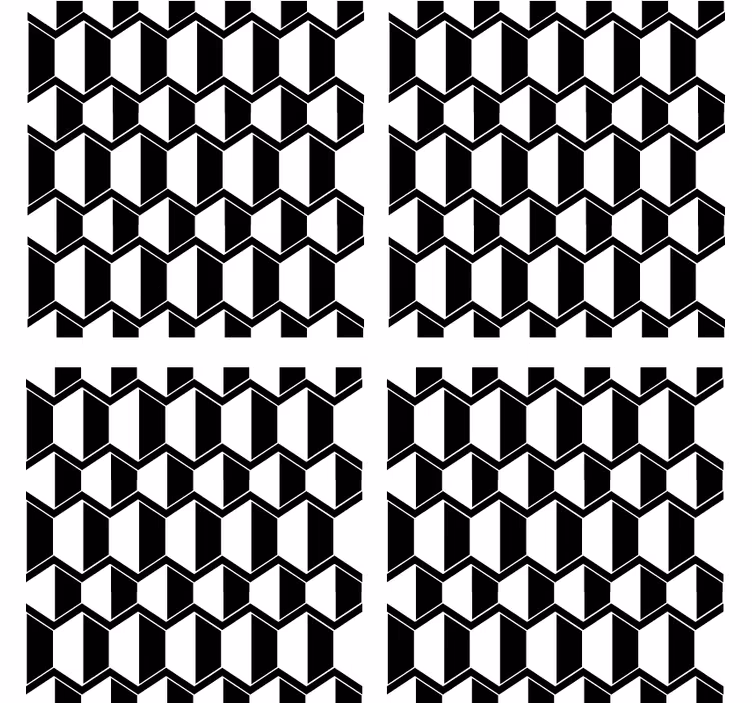 Coaster med geometrisk sort og hvidt mønster - TenStickers