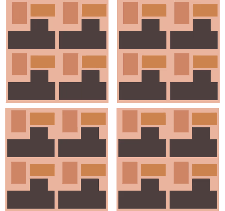 Geometrisk blokarrangement coaster - TenStickers