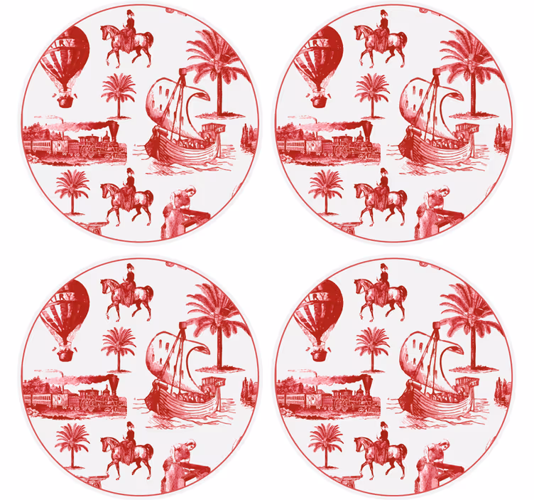 Vintage coaster maritimt motiv - TenStickers
