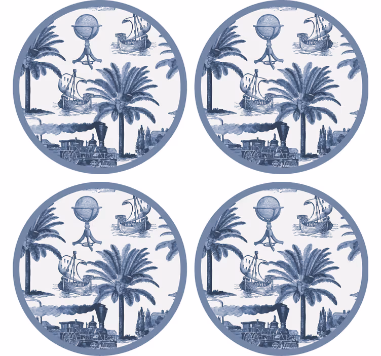 Vintage coaster klassisk rejseudforskning tema - TenStickers