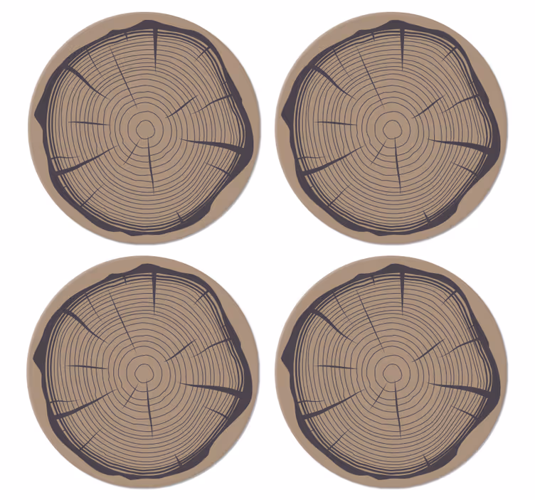 Træstamme vintage coaster - TenStickers