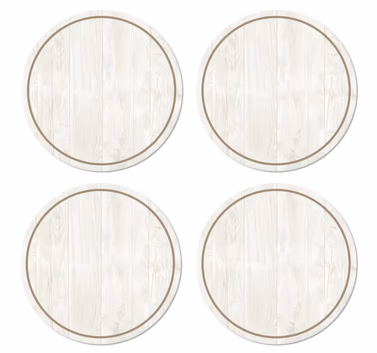Vintage coaster i hvidt træ - TenStickers