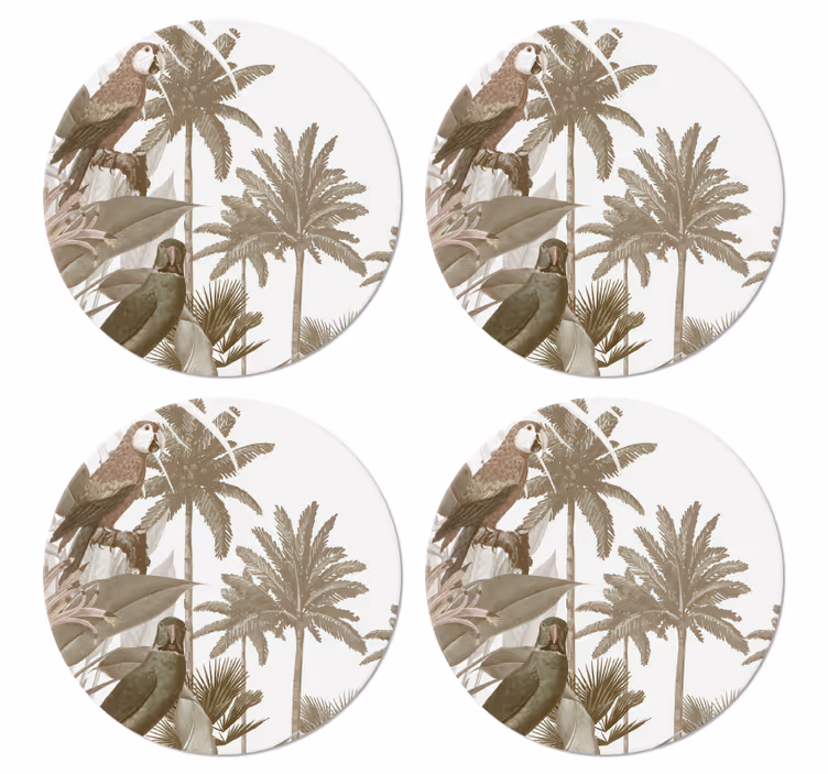 Vintage tropisk fauna vintage coaster - TenStickers