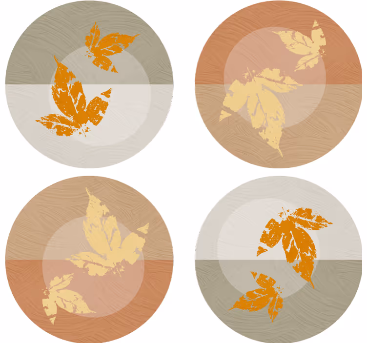 Bladmønsteroverlejringer moderne coaster - TenStickers