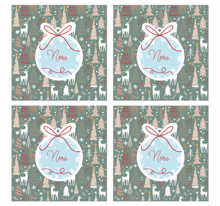 Personlig julekugle med skov coaster - TenStickers