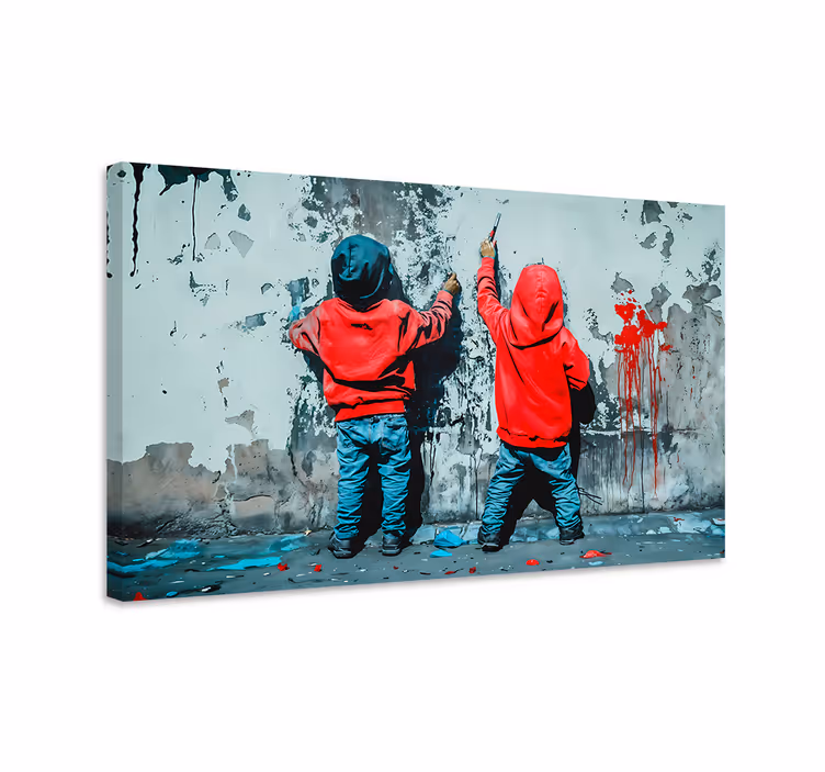 Male drenge kunst lærredsbillede - TenStickers