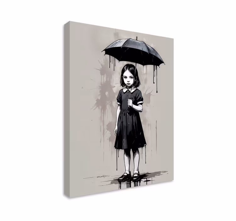 Paraply pige kunst lærredsbillede - TenStickers
