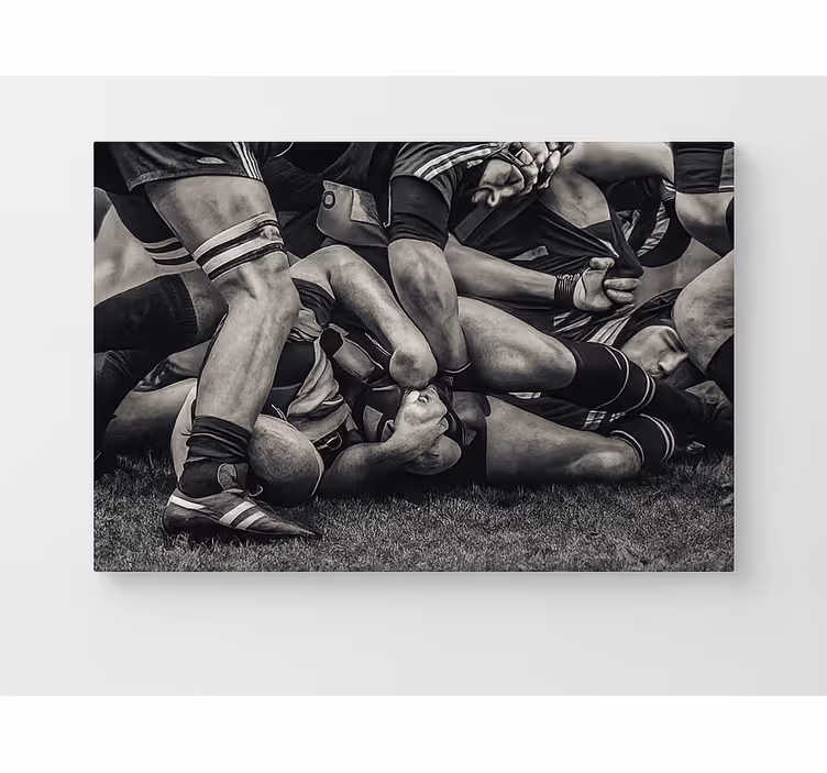 Rugbyspillere kunst lærredsbillede - TenStickers