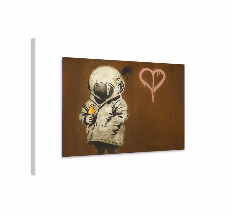 Rumpige og fugl kunst lærredsbillede - TenStickers