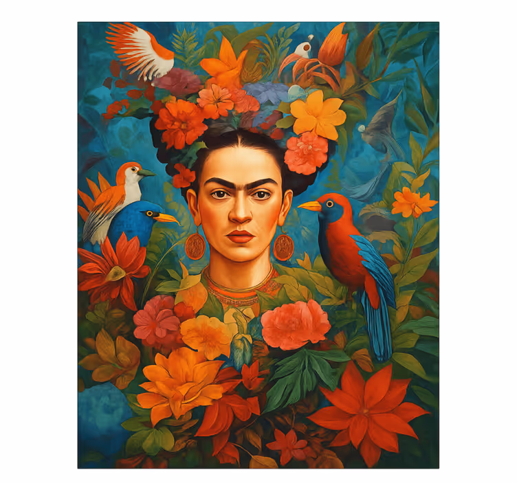 Frida kahlo eksotiske fugle kunst lærredsbillede - TenStickers