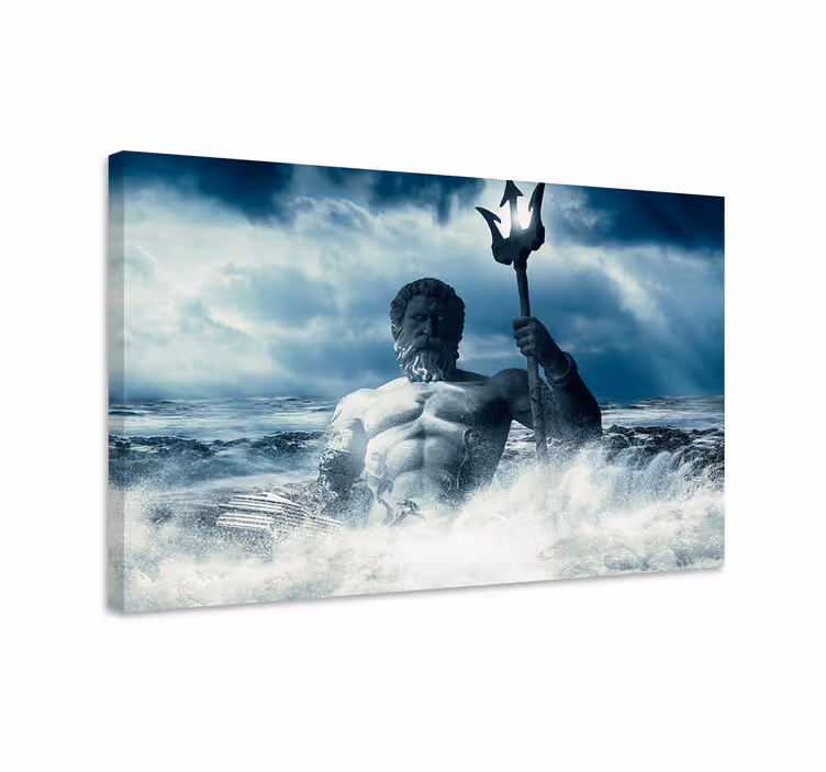 Blåt billede poseidon kunstdesign - TenStickers